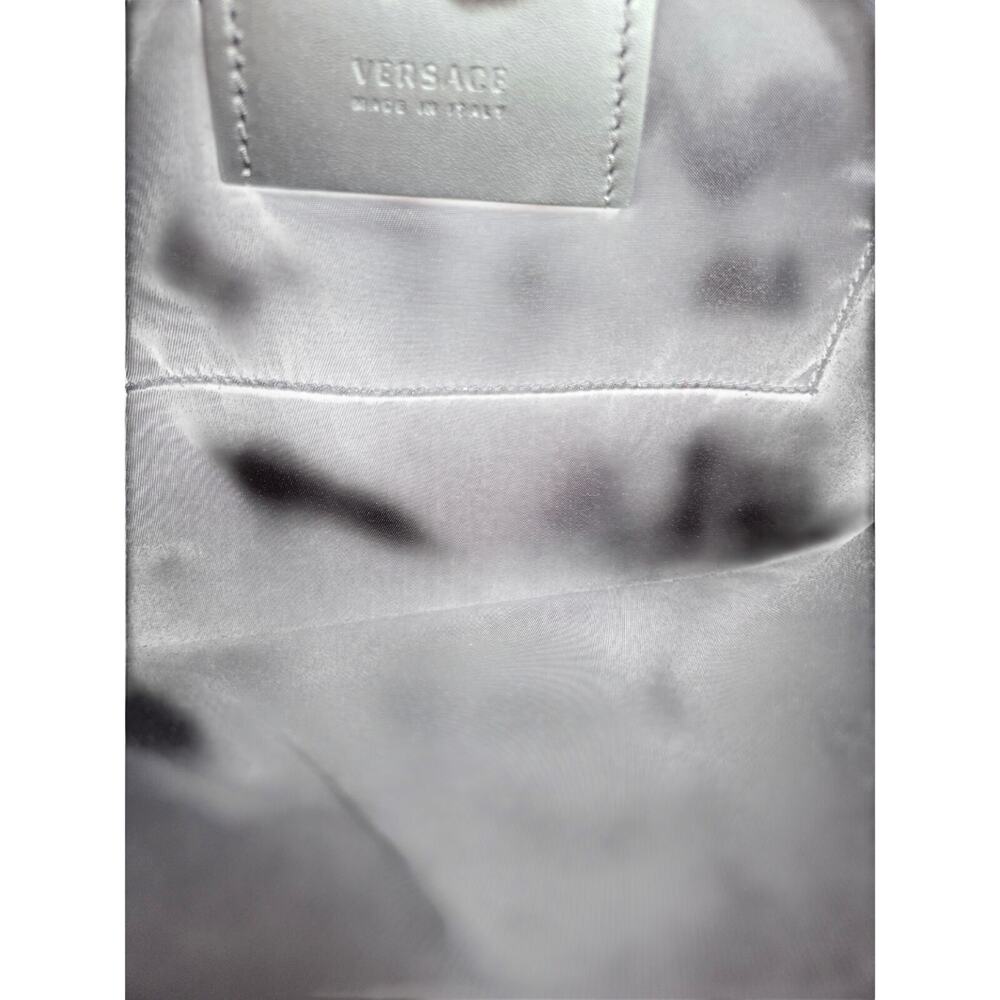 Versace Tabloid Print Saffiano Leather Wristlet Pouch Clutch - Picture 6 of 7